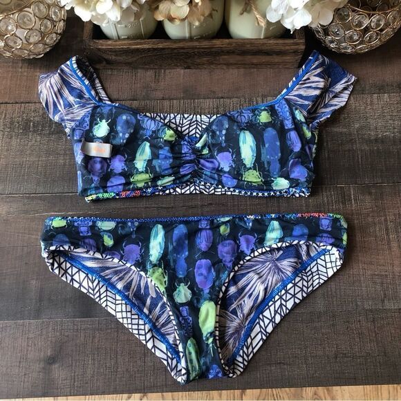 Maaji Blue Multi-Pattern Bikini Set - Picture 3 of 6